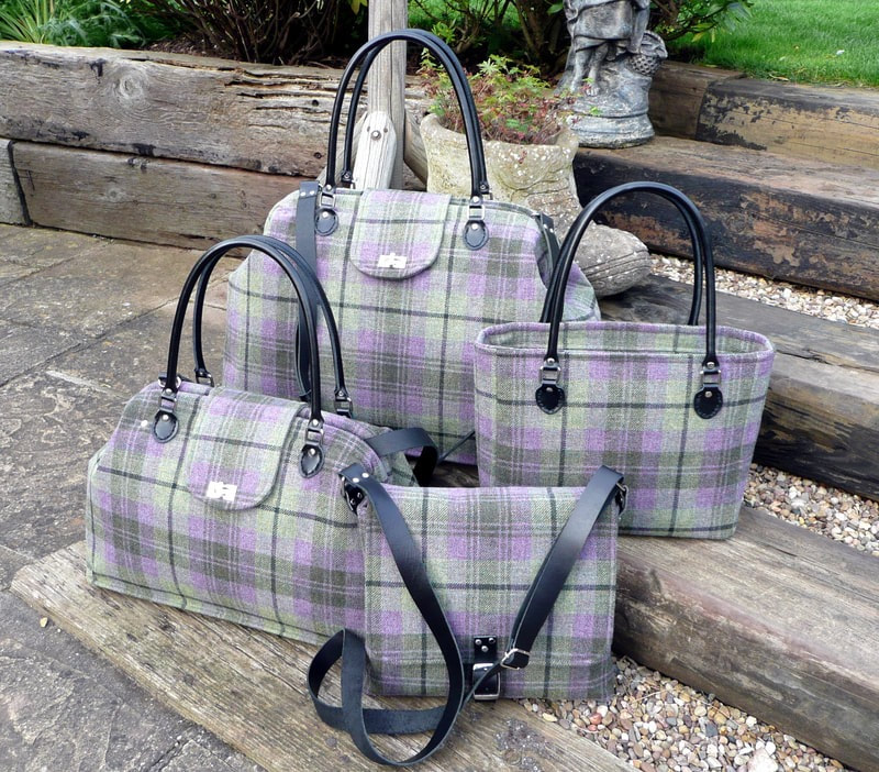 I can make any of these bag styles in any wool tweed available. These are Scottish wool tweed from Kingcraig fabrics
