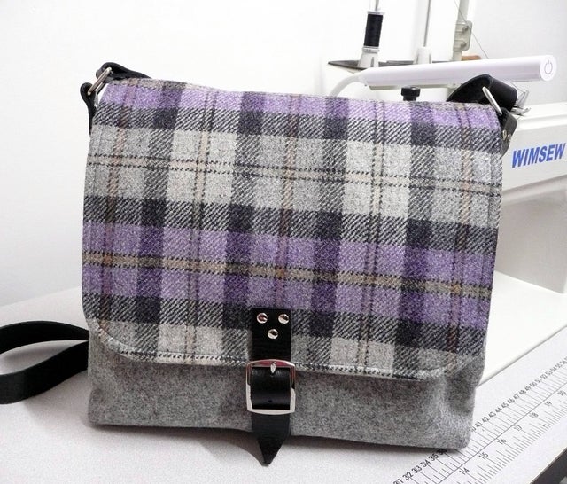 crossbody bag, messenger bag, tweed bag, wool tweed bag